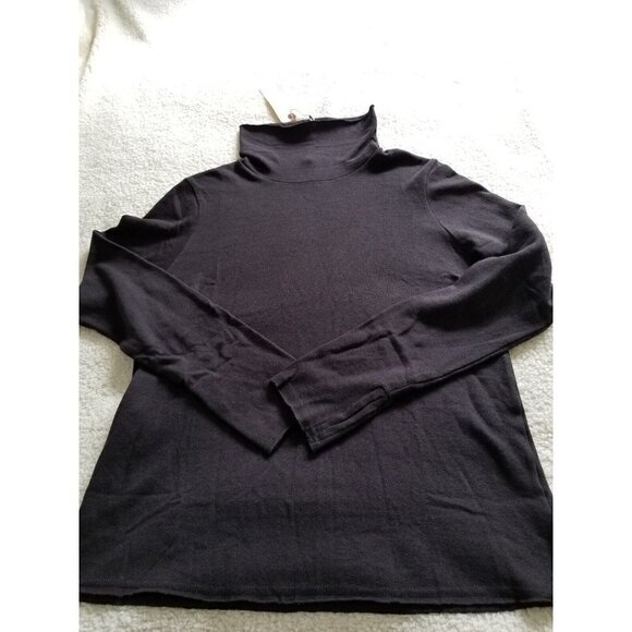 Lanston Women's Black Turtleneck Long Sleeve Top Sweater  W/Thumbholes Size L - Picture 3 of 12